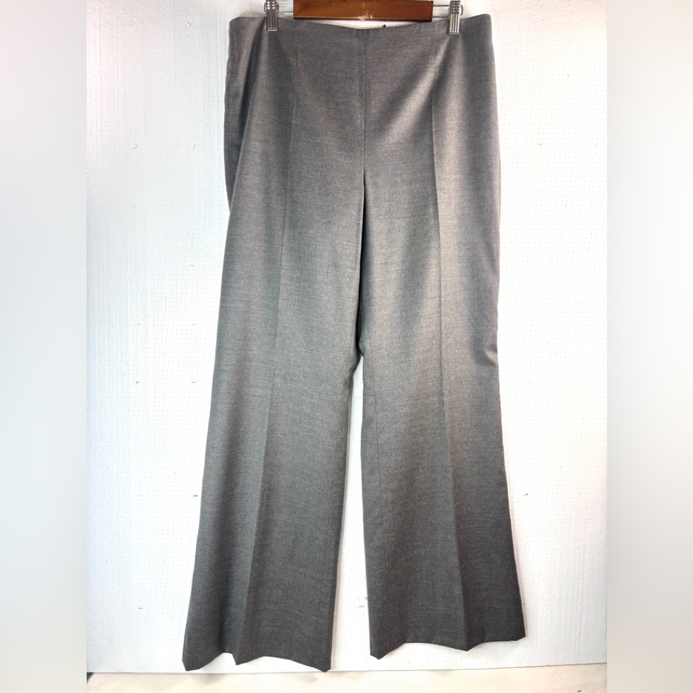 Marlowe 48 Italian Gray Fine Wool Wide Leg Trousers for Effortless Style